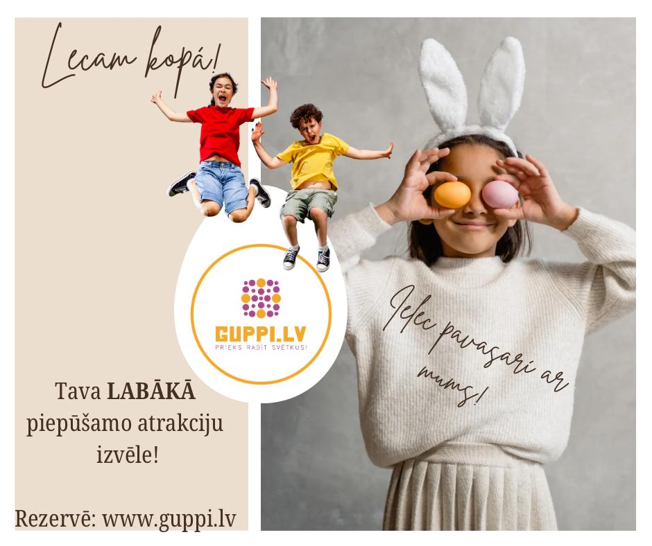 Piepūšamo atrakciju noma Rīgā un Pierīgā | Jaunā 2026. gada sezona | GUPPI