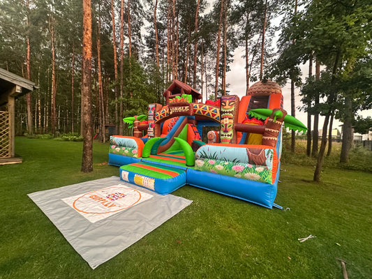 Piepūšamā atrakcija Indiāņi. Atrakciju noma bērnu ballītēm Rīgā, Mārupē un Pierīgā. Droša un tīra.